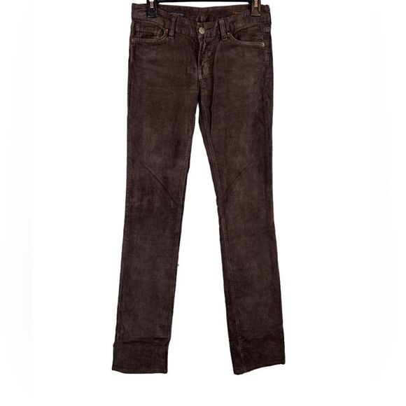 COH Cord Jeans #86 The Sienna Jeans Low Waist Straight Leg in Dark Brown Size 27 - Picture 1 of 9